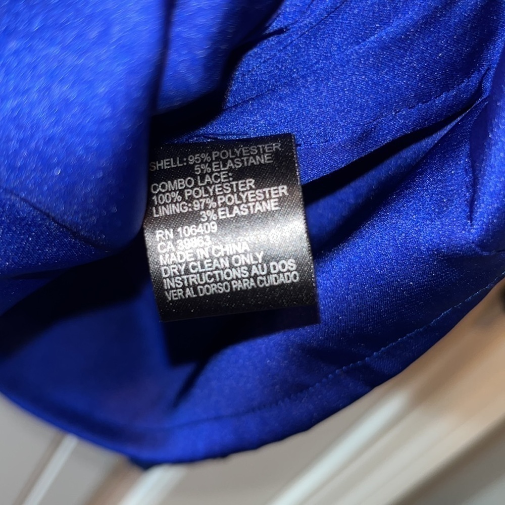 Beautiful lapis blue Tahari ASL dress lace details size 10 NWT - Picture 6 of 10